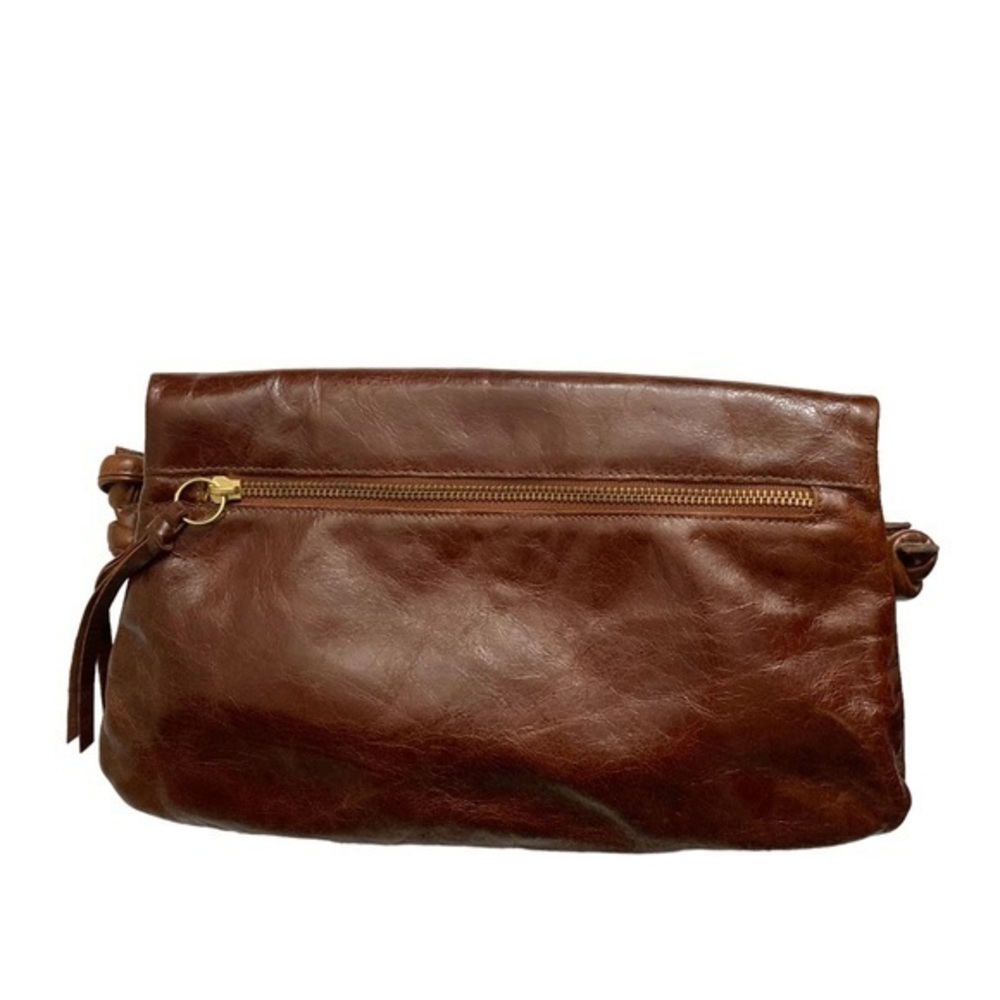 Pietro Alessandro New York brown leather foldover clutch bag